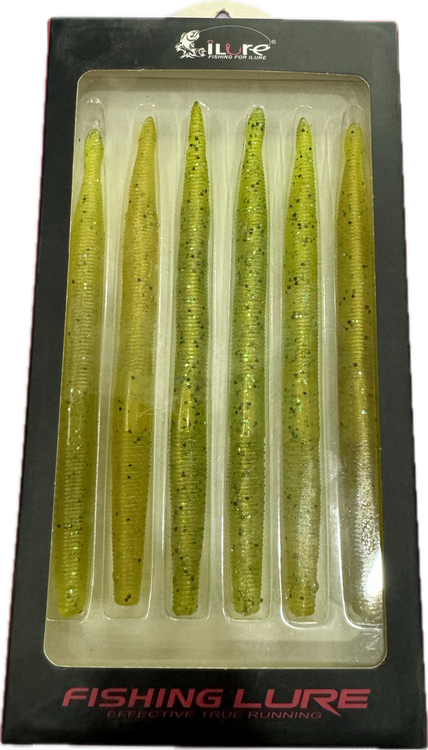 طعمه ماهیگیری کرم مصنوعی اکلیل دار زرد جیکخور 15 سانتی 6عددی