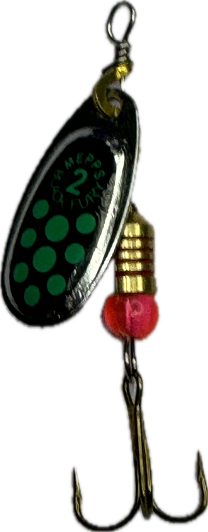 لانسه ماهیگیری خال سبز زمینه مشکی