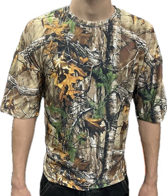 تیشرت آستین کوتاه استتار طرح شاخه و برگ CODE1