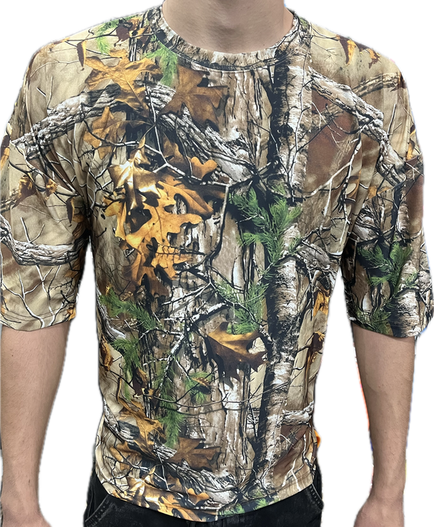 تیشرت آستین کوتاه استتار طرح شاخه و برگ CODE1