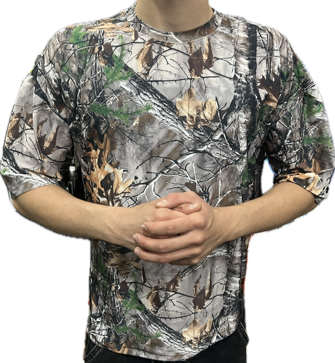 تیشرت آستین کوتاه استتار طرح شاخه و برگ CODE2