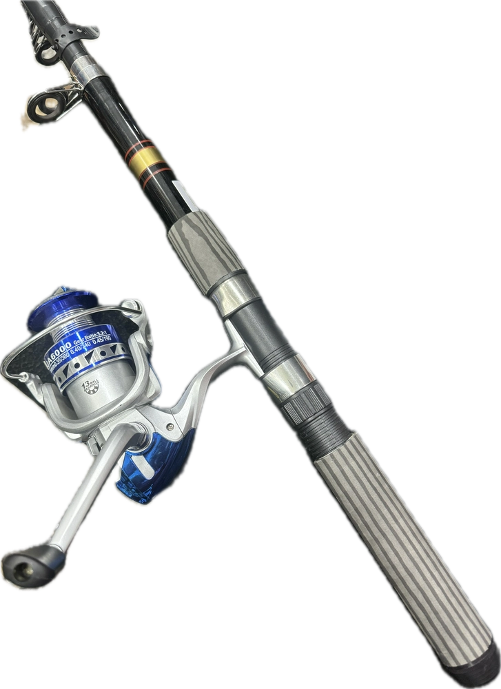 ست ماهیگیری شامل چوب 360+چرخ 7000 اسپول فلز+180 الی 220 متر نخ