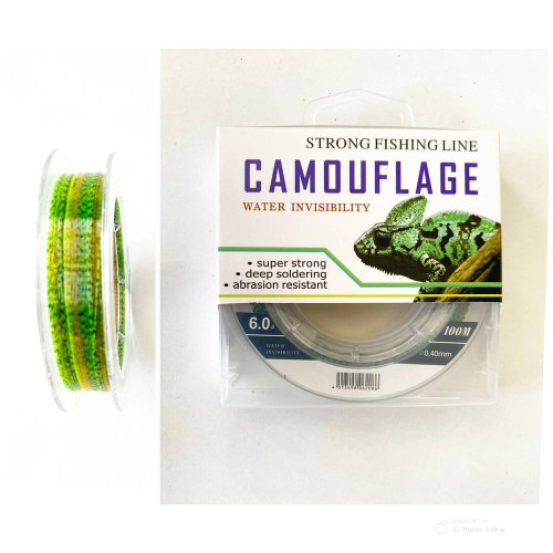 نخ ماهیگیری مونوفیلامنت استتاری CAMOUFLAGE 100m سایز 0.30