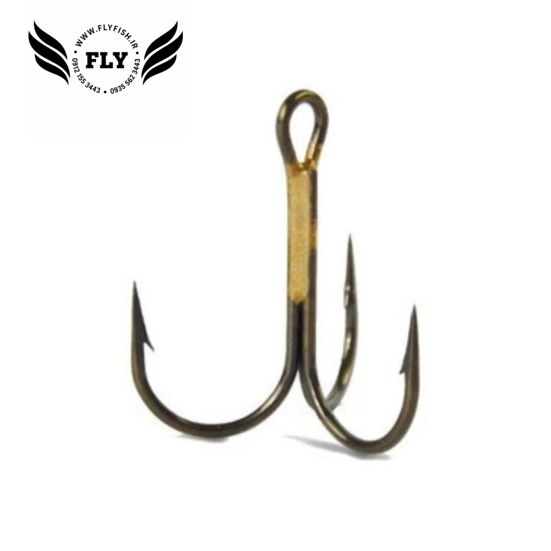 قلاب ماهیگیری سه شاخ برنزی سایز 2 بسته 7 عددی