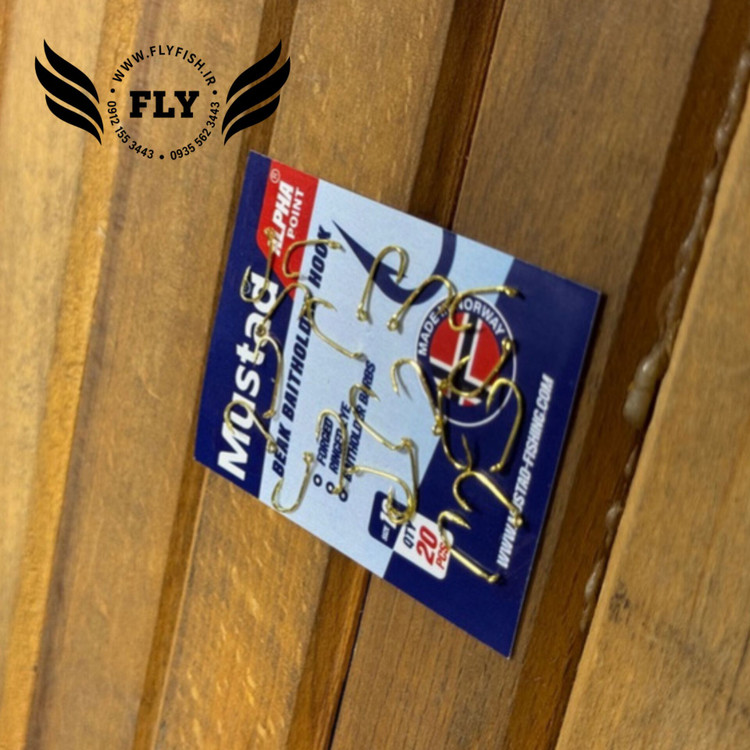 قلاب ماهیگیری طلایی موستاد MUSTAD سایز 12 بسته 20 عددی