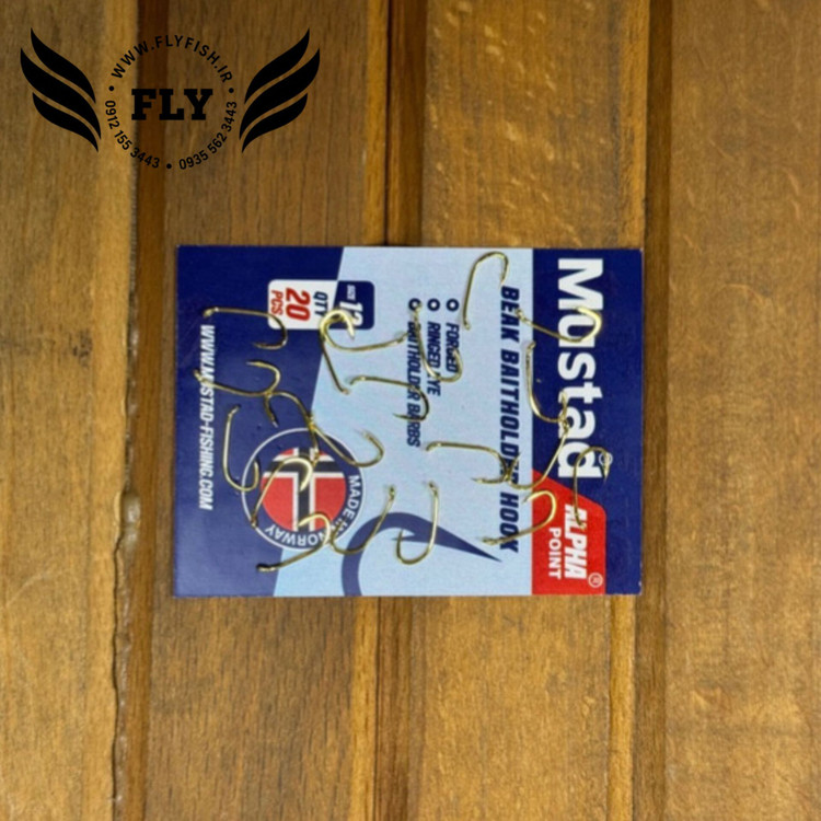 قلاب ماهیگیری طلایی موستاد MUSTAD سایز 12 بسته 20 عددی