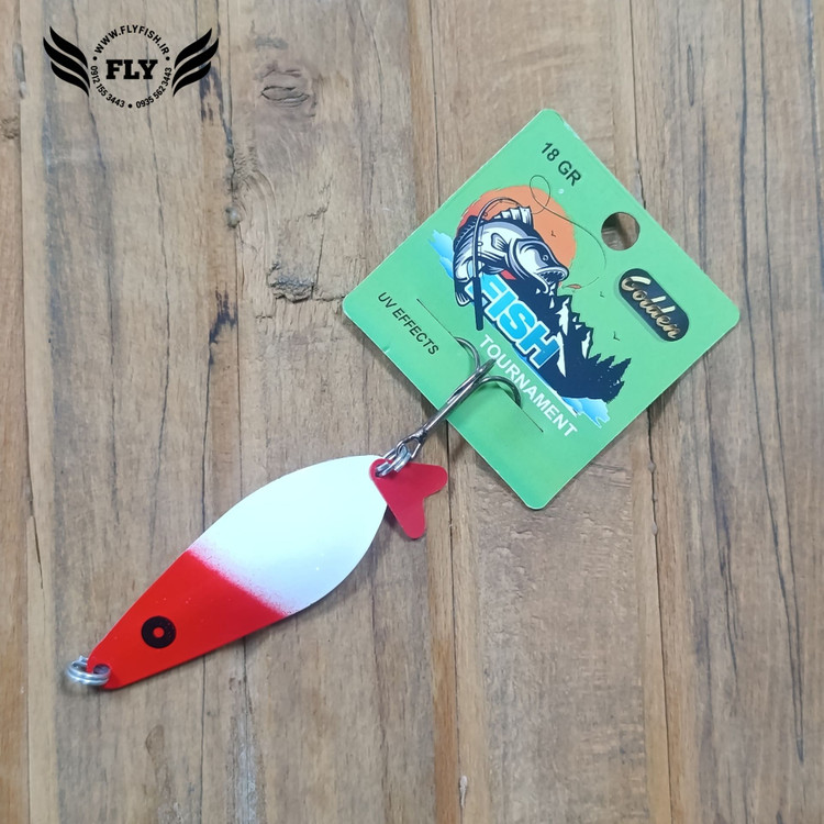 قاشقک ماهیگیری سر قرمز 18 گرمی گلدن فیش GOLDEN FISH