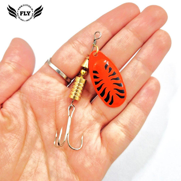 لانسه پلاک ماهیگیری نارنجی خط مشکی سایز 3