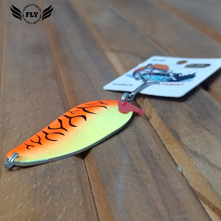 قاشقک ماهیگیری تایگر زرد و نارنجی 28 گرمی گلدن فیش GOLDEN FISH
