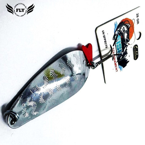 قاشقک ماهیگیری نقره ای 28 گرمی گلدن فیش GOLDEN FISH