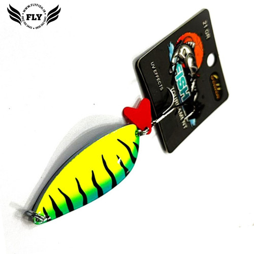 قاشقک ماهیگیری تایگر زرد و آبی 21 گرمی گلدن فیش GOLDEN FISH