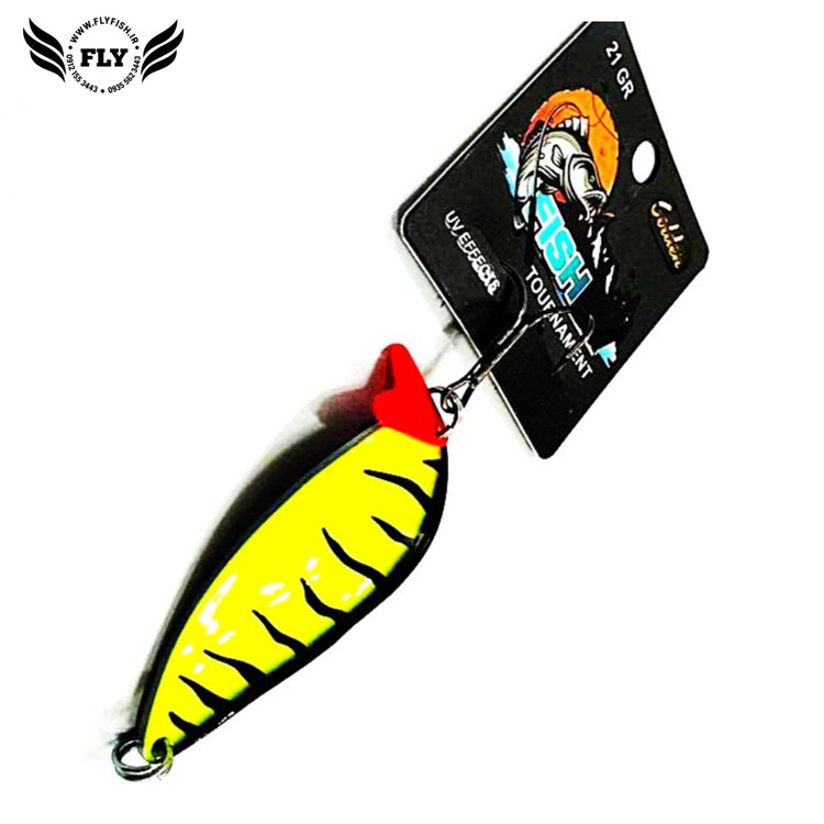 قاشقک ماهیگیری تایگر زرد و مشکی 21 گرمی گلدن فیش GOLDEN FISH