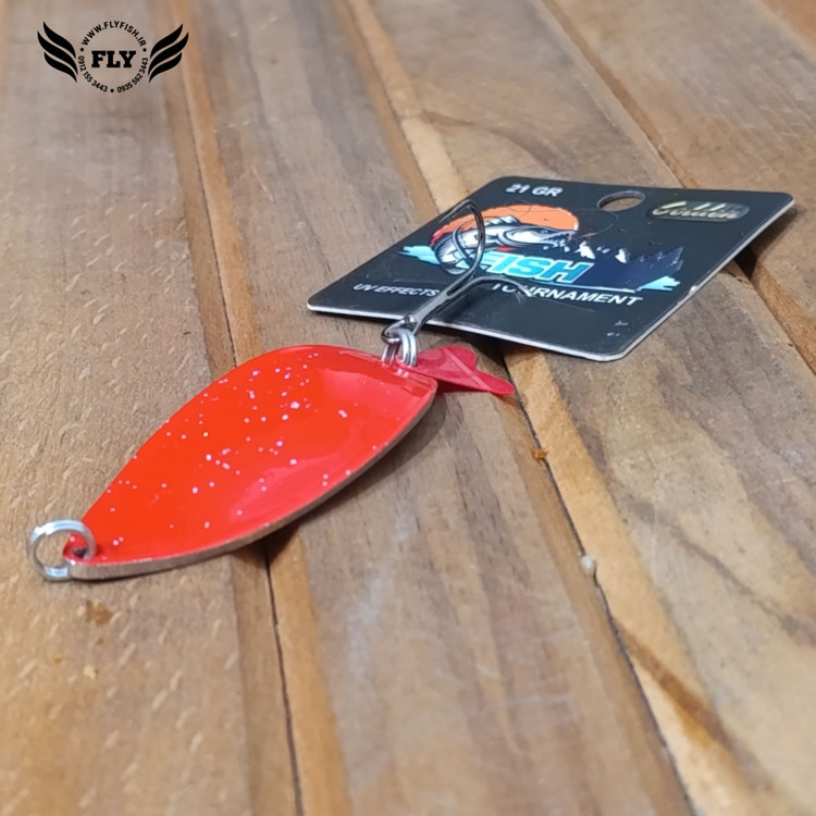 قاشقک ماهیگیری قرمز اکلیلی 21 گرمی گلدن فیش GOLDEN FISH