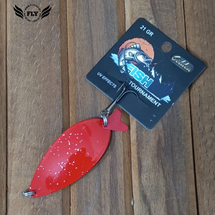 قاشقک ماهیگیری قرمز اکلیلی 21 گرمی گلدن فیش GOLDEN FISH