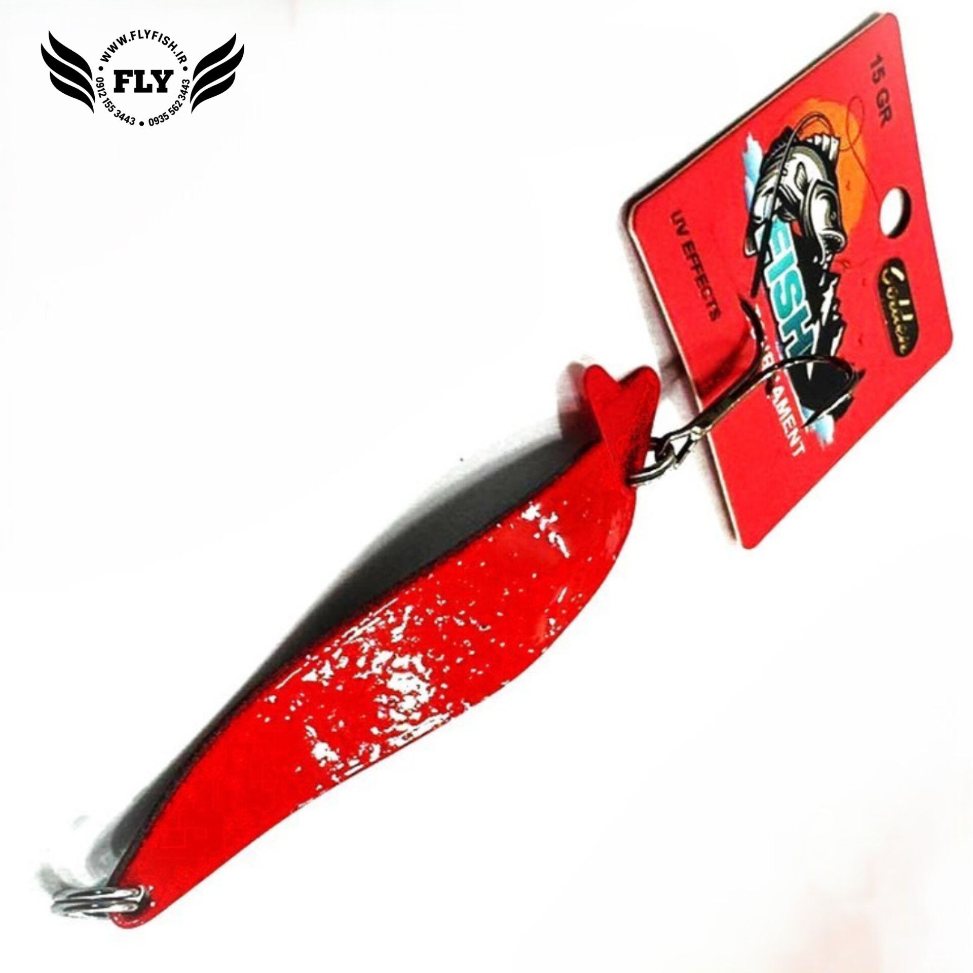 قاشقک ماهیگیری قرمز اکلیلی 15 گرمی گلدن فیش GOLDEN FISH