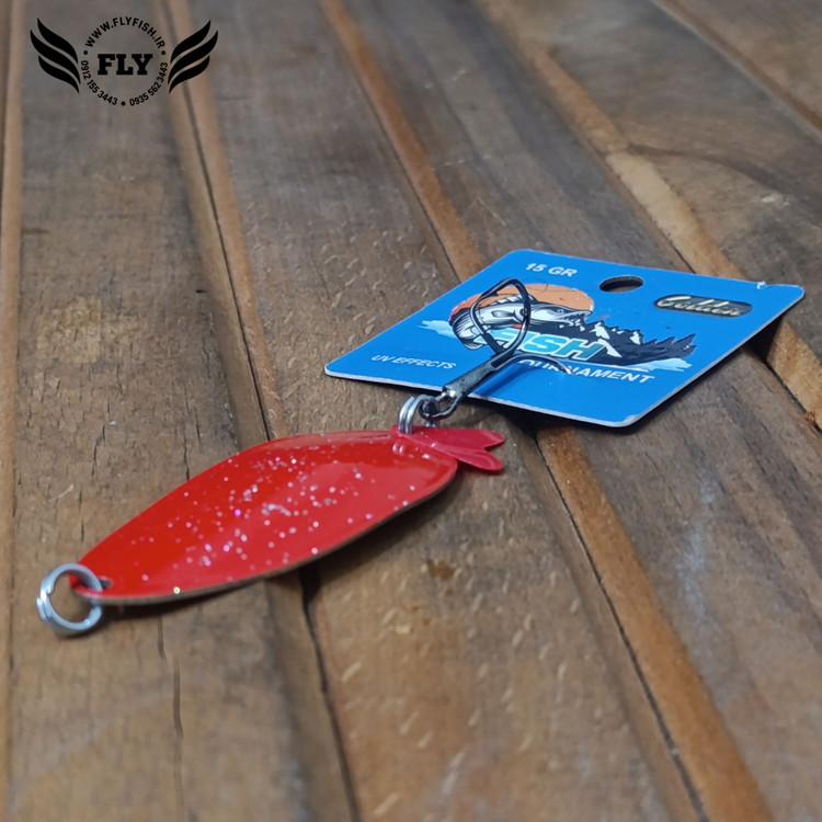 قاشقک ماهیگیری قرمز اکلیلی 15 گرمی گلدن فیش GOLDEN FISH