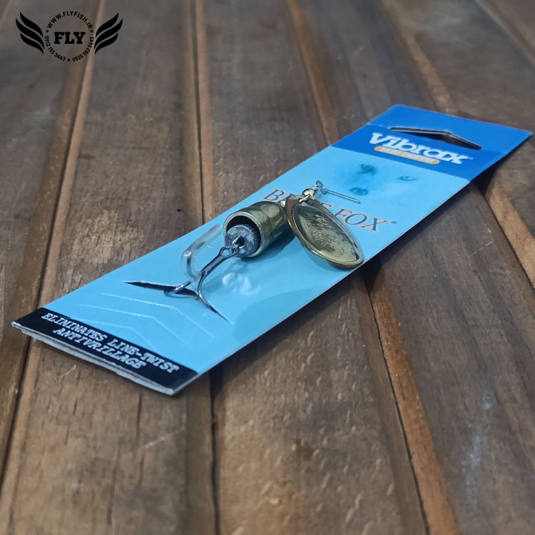 لانسه پلاک پروانه ماهیگیری پروانه blue fox رنگ طلایی سایز 3