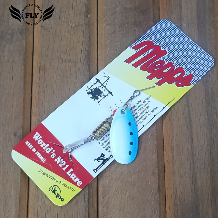 لانسه پلاک ماهیگیری سفید آبی MEPPS سایز 3