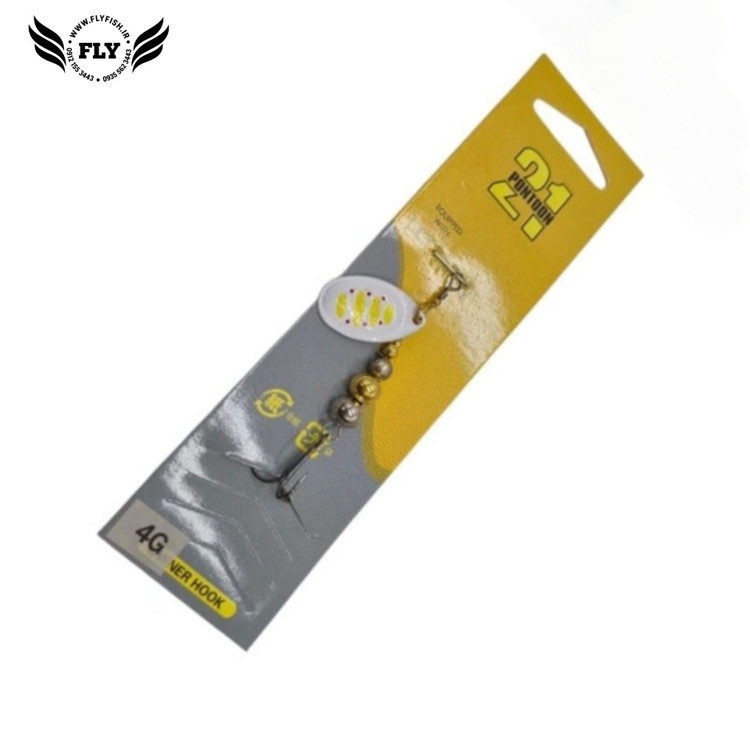 لانسه پلاک ماهیگیری PONTOON سفید طرح دار سایز 2