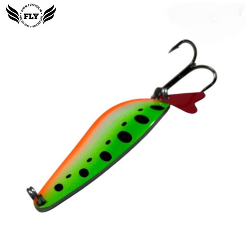 قاشقک ماهیگیری پرچمی خال مشکی 18 گرمی گلدن فیش GOLDEN FISH