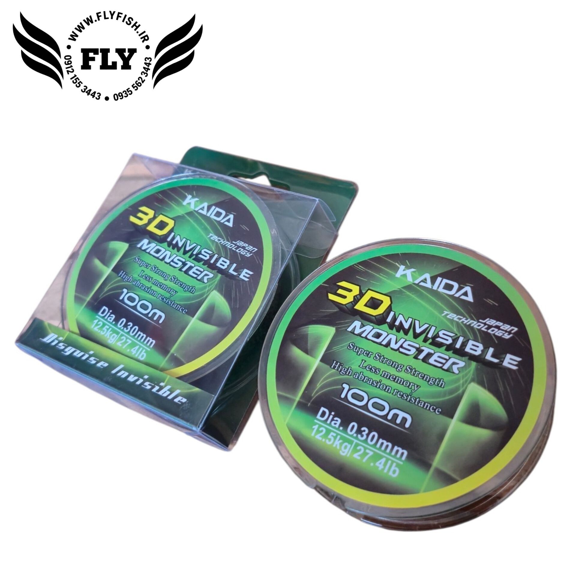 نخ ماهیگیری مونوفیلامنت استتاری برند کایدا KAIDA 3D INVISIBLE سایز 0.30