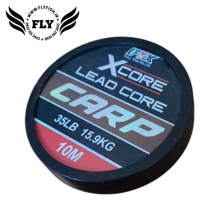 نخ لدکور هسته سربی ماهیگیری 10 متری برند XCORE سبز استتاری