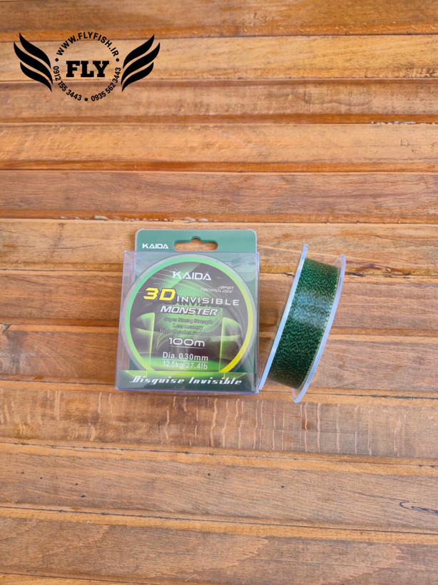 نخ ماهیگیری مونوفیلامنت استتاری برند کایدا KAIDA 3D INVISIBLE سایز 0.30