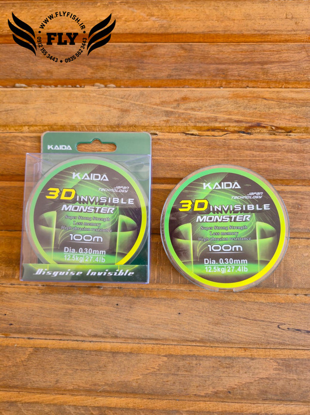 نخ ماهیگیری مونوفیلامنت استتاری برند کایدا KAIDA 3D INVISIBLE سایز 0.30