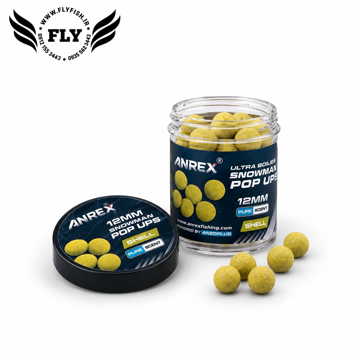 طعمه ماهیگیری بویله پاپ آپ ANREX طعم صدف 12-14 میل