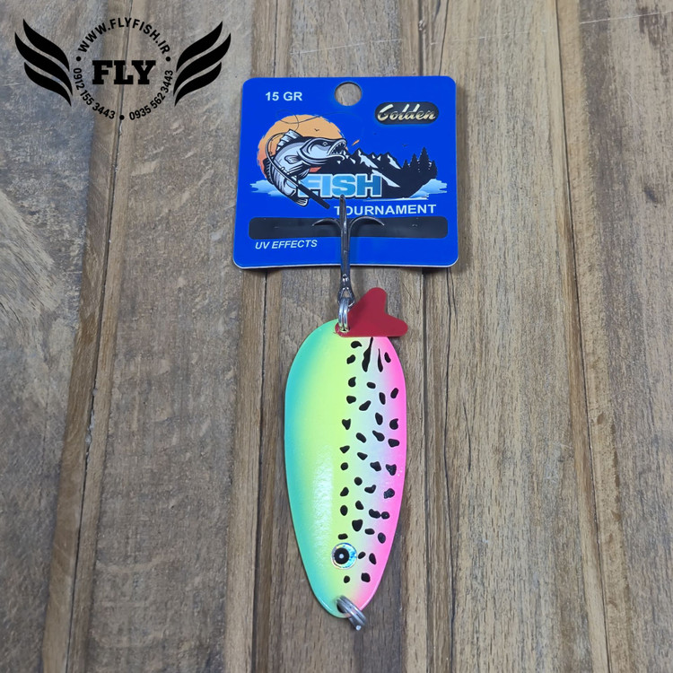قاشقک ماهیگیری پرچمی خالدار 15 گرمی گلدن فیش GOLDEN FISH