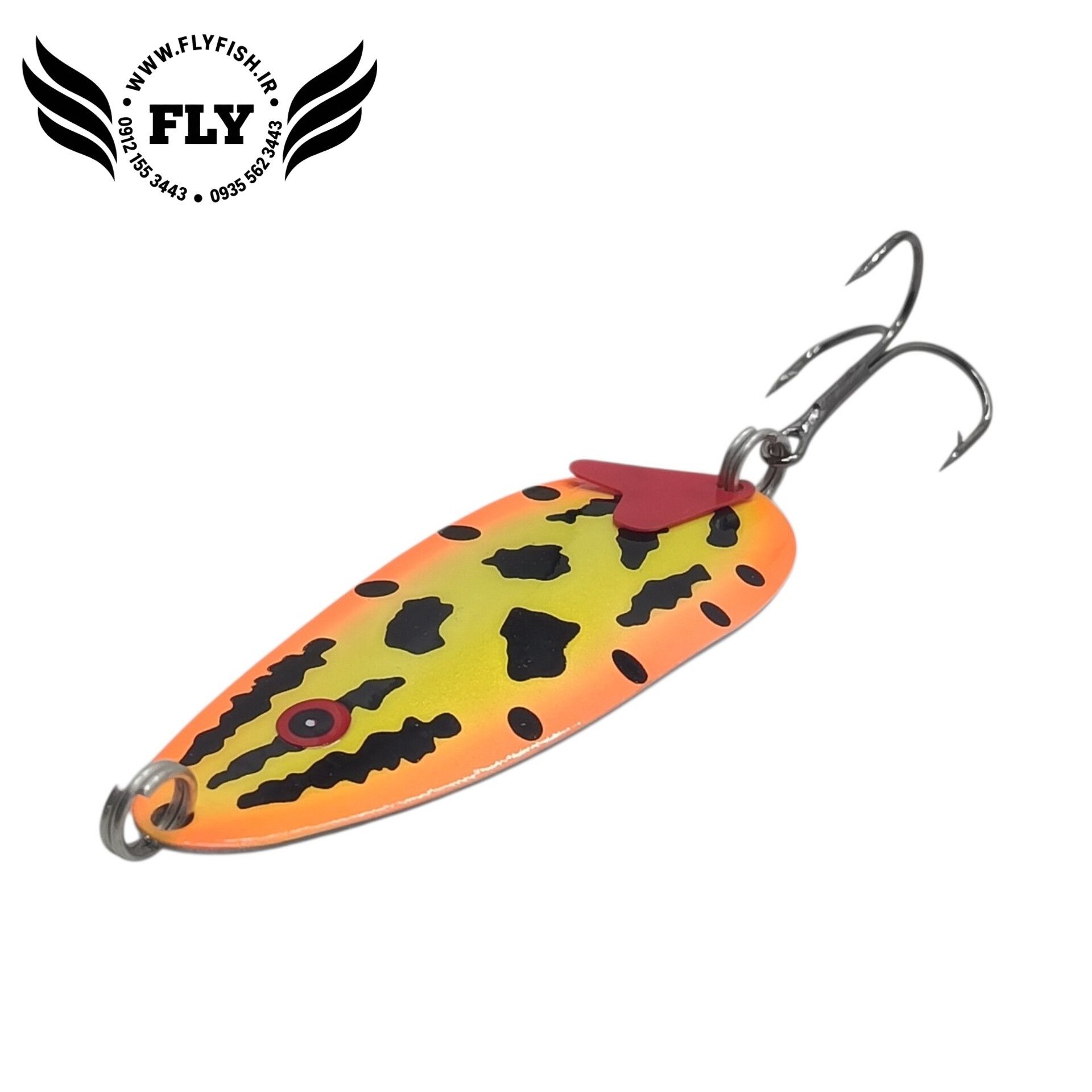 قاشقک ماهیگیری زرد نارنجی  خالدار 15 گرمی گلدن فیش GOLDEN FISH
