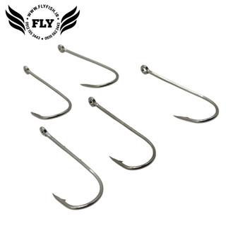 قلاب ماهیگیری پایه بلند استیل پشت خاردار بسته 5 عددی برند MUSTAD سایز 0.5