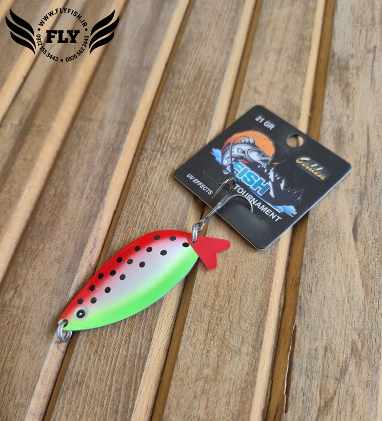 قاشقک ماهیگیری پرچمی خالدار 21 گرمی گلدن فیش GOLDEN FISH