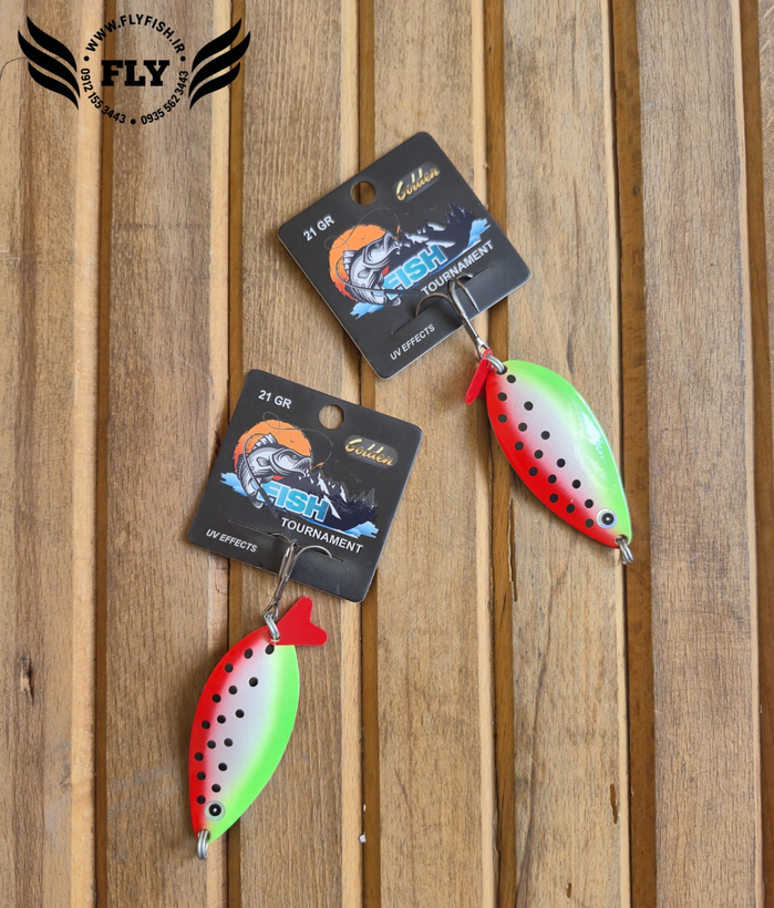 قاشقک ماهیگیری پرچمی خالدار 21 گرمی گلدن فیش GOLDEN FISH