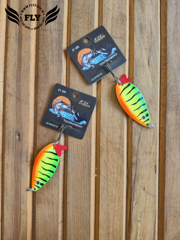 قاشقک ماهیگیری تایگر پرچمی 21 گرمی گلدن فیش GOLDEN FISH