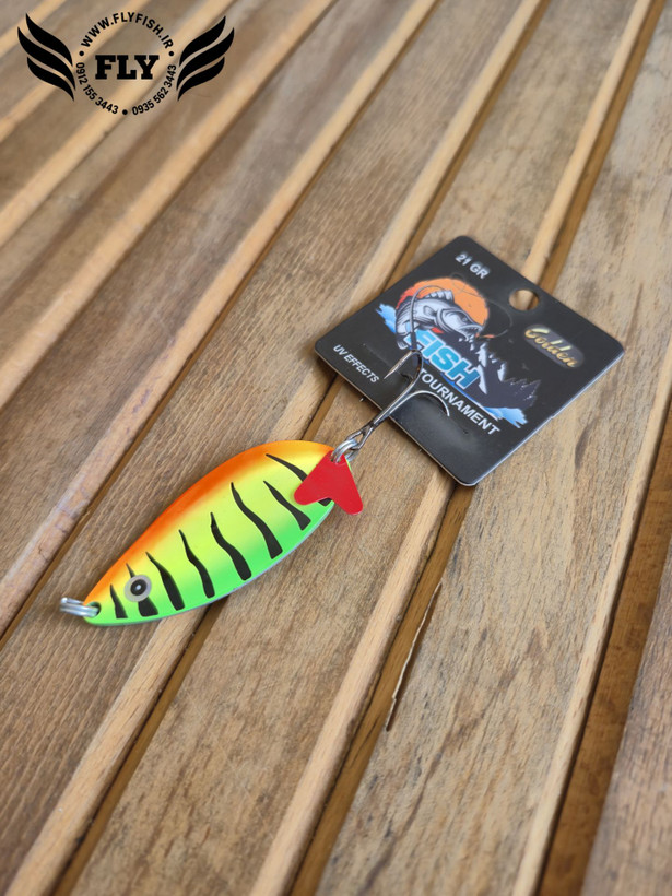 قاشقک ماهیگیری تایگر پرچمی 21 گرمی گلدن فیش GOLDEN FISH